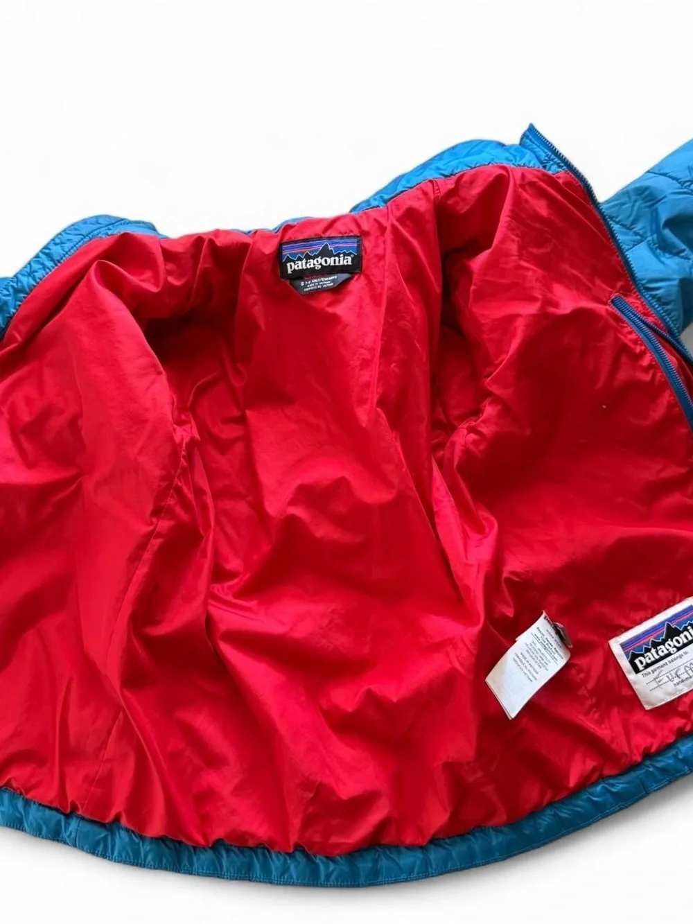 Patagonia Bright Blue Kids Nano Puff Jacket Sz S 7 8 boys girls unisex
